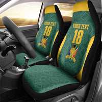 Custom South Africa Soccer Car Seat Cover Bafana Bafana Spirit African Pattern - Wonder Print Shop