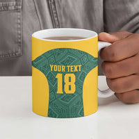 Custom South Africa Soccer Ceramic Mug Bafana Bafana Spirit African Pattern - Wonder Print Shop