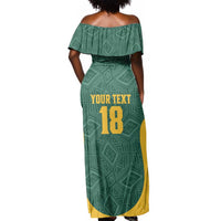 Custom South Africa Soccer Off Shoulder Maxi Dress Bafana Bafana Spirit African Pattern - Wonder Print Shop