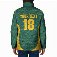 Custom South Africa Soccer Padded Jacket Bafana Bafana Spirit African Pattern - Wonder Print Shop