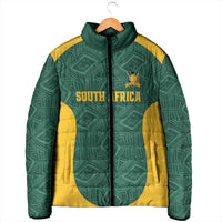 Custom South Africa Soccer Padded Jacket Bafana Bafana Spirit African Pattern - Wonder Print Shop