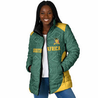 Custom South Africa Soccer Padded Jacket Bafana Bafana Spirit African Pattern - Wonder Print Shop