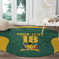 Custom South Africa Soccer Round Carpet Bafana Bafana Spirit African Pattern - Wonder Print Shop