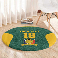 Custom South Africa Soccer Round Carpet Bafana Bafana Spirit African Pattern - Wonder Print Shop