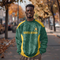 Custom South Africa Soccer Sweatshirt Bafana Bafana Spirit African Pattern - Wonder Print Shop