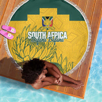 Custom South Africa Soccer Beach Blanket From Protea Roots We Rise - Wonder Print Shop