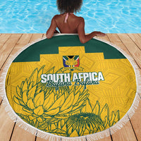 Custom South Africa Soccer Beach Blanket From Protea Roots We Rise - Wonder Print Shop