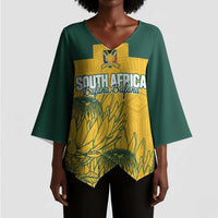Custom South Africa Soccer Kimono Sleeve Blouse From Protea Roots We Rise - Wonder Print Shop