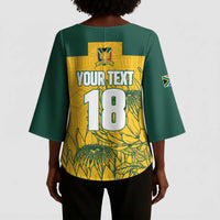 Custom South Africa Soccer Kimono Sleeve Blouse From Protea Roots We Rise - Wonder Print Shop