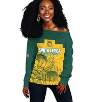 Custom South Africa Soccer Off Shoulder Sweater From Protea Roots We Rise - Wonder Print Shop