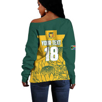 Custom South Africa Soccer Off Shoulder Sweater From Protea Roots We Rise - Wonder Print Shop