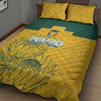 Custom South Africa Soccer Quilt Bed Set From Protea Roots We Rise - Wonder Print Shop