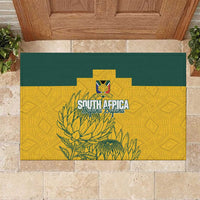 Custom South Africa Soccer Rubber Doormat From Protea Roots We Rise - Wonder Print Shop