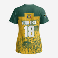 Custom South Africa Soccer Scrub Top From Protea Roots We Rise - Wonder Print Shop