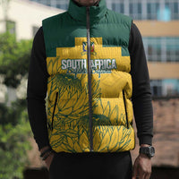 Custom South Africa Soccer Sleeveless Puffer Jacket From Protea Roots We Rise - Wonder Print Shop