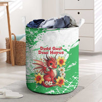 Wales Saint David’s Day Personalized Laundry Basket Funny Welsh Dragon Daffodil - Wonder Print Shop