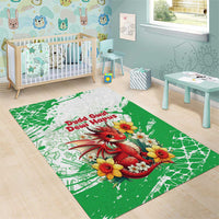 Wales Saint David’s Day Personalized Area Rug Funny Welsh Dragon Daffodil - Wonder Print Shop