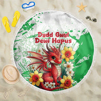 Wales Saint David’s Day Personalized Beach Blanket Funny Welsh Dragon Daffodil - Wonder Print Shop