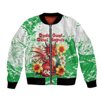 Wales Saint David’s Day Personalized Bomber Jacket Funny Welsh Dragon Daffodil - Wonder Print Shop