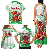 Wales Saint David’s Day Personalized Family Matching Tank Maxi Dress and Hawaiian Shirt Funny Welsh Dragon Daffodil - Wonder Print Shop