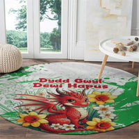 Wales Saint David’s Day Personalized Round Carpet Funny Welsh Dragon Daffodil - Wonder Print Shop