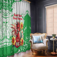 Wales Saint David’s Day Personalized Window Curtain Funny Welsh Dragon Daffodil - Wonder Print Shop