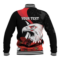 Personalized Poland Eagle Baseball Jacket Rzeczpospolita Polska Poppy Flower