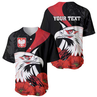 Personalized Poland Eagle Baseball Jersey Rzeczpospolita Polska Poppy Flower