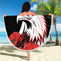 Personalized Poland Eagle Beach Blanket Rzeczpospolita Polska Poppy Flower