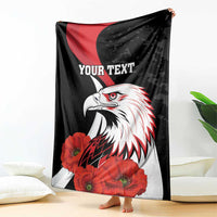 Personalized Poland Eagle Blanket Rzeczpospolita Polska Poppy Flower