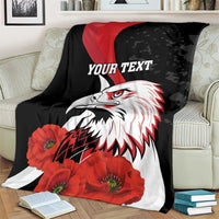 Personalized Poland Eagle Blanket Rzeczpospolita Polska Poppy Flower