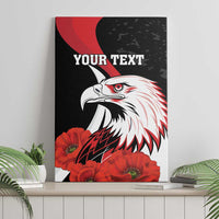Personalized Poland Eagle Canvas Wall Art Rzeczpospolita Polska Poppy Flower