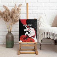 Personalized Poland Eagle Canvas Wall Art Rzeczpospolita Polska Poppy Flower