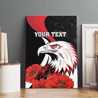 Personalized Poland Eagle Canvas Wall Art Rzeczpospolita Polska Poppy Flower