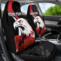 Personalized Poland Eagle Car Seat Cover Rzeczpospolita Polska Poppy Flower