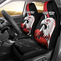 Personalized Poland Eagle Car Seat Cover Rzeczpospolita Polska Poppy Flower