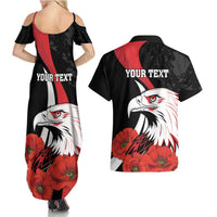 Personalized Poland Eagle Couples Matching Summer Maxi Dress and Hawaiian Shirt Rzeczpospolita Polska Poppy Flower