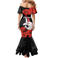 Personalized Poland Eagle Family Matching Mermaid Dress and Hawaiian Shirt Rzeczpospolita Polska Poppy Flower