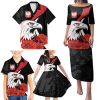 Personalized Poland Eagle Family Matching Puletasi and Hawaiian Shirt Rzeczpospolita Polska Poppy Flower