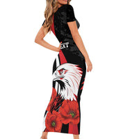 Personalized Poland Eagle Family Matching Short Sleeve Bodycon Dress and Hawaiian Shirt Rzeczpospolita Polska Poppy Flower