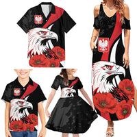 Personalized Poland Eagle Family Matching Summer Maxi Dress and Hawaiian Shirt Rzeczpospolita Polska Poppy Flower