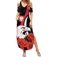 Personalized Poland Eagle Family Matching Summer Maxi Dress and Hawaiian Shirt Rzeczpospolita Polska Poppy Flower