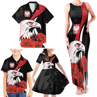 Personalized Poland Eagle Family Matching Tank Maxi Dress and Hawaiian Shirt Rzeczpospolita Polska Poppy Flower