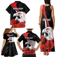 Personalized Poland Eagle Family Matching Tank Maxi Dress and Hawaiian Shirt Rzeczpospolita Polska Poppy Flower