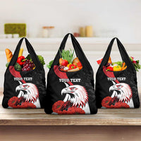 Personalized Poland Eagle Grocery Bag Rzeczpospolita Polska Poppy Flower