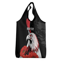 Personalized Poland Eagle Grocery Bag Rzeczpospolita Polska Poppy Flower