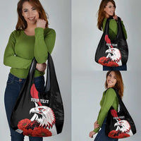 Personalized Poland Eagle Grocery Bag Rzeczpospolita Polska Poppy Flower