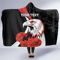 Personalized Poland Eagle Hooded Blanket Rzeczpospolita Polska Poppy Flower