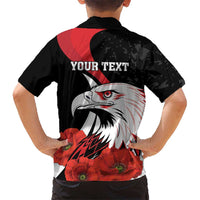 Personalized Poland Eagle Kid Hawaiian Shirt Rzeczpospolita Polska Poppy Flower