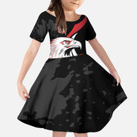 Personalized Poland Eagle Kid Short Sleeve Dress Rzeczpospolita Polska Poppy Flower